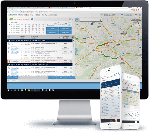 Vehicle overview on the map | gpsdozor.cz